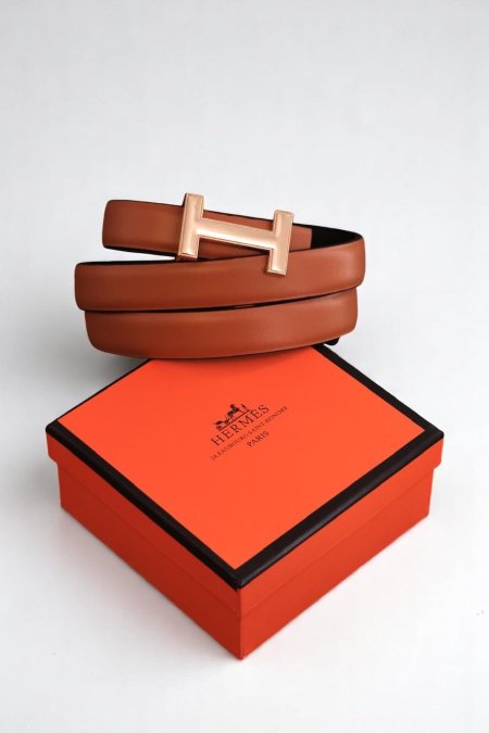 قشاط  H - Hermis - شامل علبة الشركة - بني / اكسسوار ذهبي <br> <span class='text-color-warm'>نفدت الكمية</span>